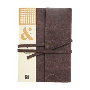 Ampersand A5 Vintage Leather Wrap Address Book Brown