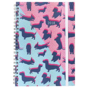 Otto A5 Spiral Week to View 2018 Diary Dog