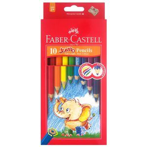 Faber-Castell Jumbo Coloured Pencils Assorted 10 Pack