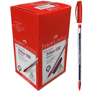Faber-Castell Trilux Ballpoint Pens Red 50 Pack