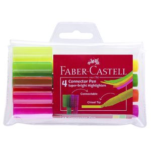 Faber-Castell Connector Pen Highlighters Assorted 4 Pack