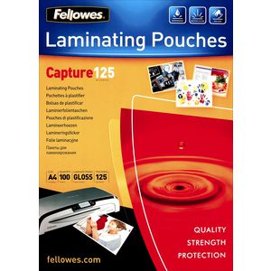 Fellowes A4 125 Micron Laminating Pouch Gloss 100 Pack