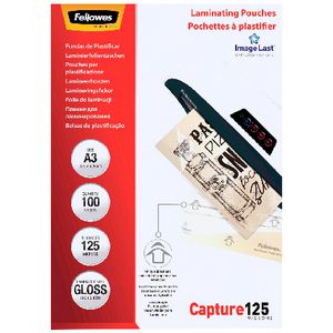 Fellowes A3 125 Micron Laminating Pouch Gloss 100 Pack