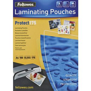 Fellowes A4 175 Micron Laminating Pouch Gloss 100 Pack