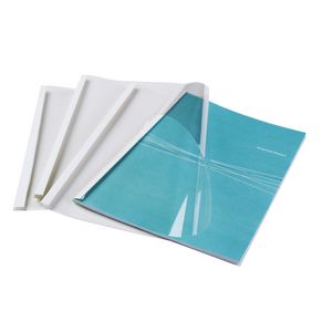 Fellowes A4 Thermal Cover 1.5mm Leathergrain White 100 Pack