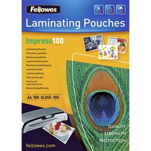 Fellowes A4 100 Micron Laminating Pouch Gloss 100 Pack