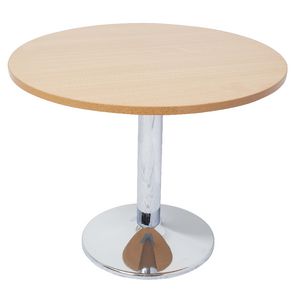 Rapidline Chrome Base Meeting Table 1200mm Round Beech