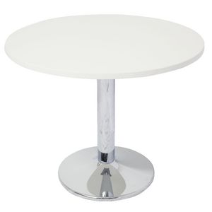 Rapidline Chrome Base Meeting Table 1200mm Round White