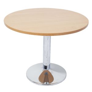Rapidline Chrome Base Meeting Table 600mm Round Beech