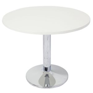 Rapidline Chrome Base Meeting Table 600mm Round White