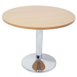 Rapidline Chrome Base Meeting Table 900mm Round Beech