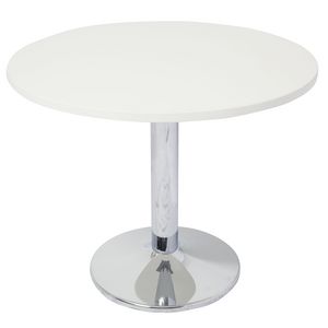 Rapidline Chrome Base Meeting Table 900mm Round White