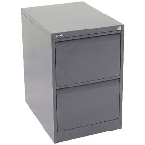 GO 2 Drawer Filing Cabinet Grey