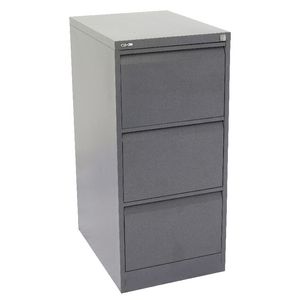 GO 3 Drawer Filing Cabinet Graphite Ripple