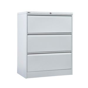GO 3 Drawer Lateral Filing Cabinet Silver