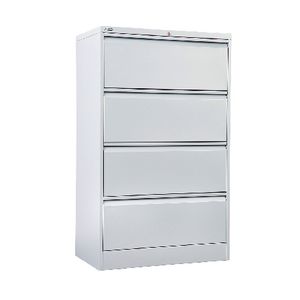 GO 4 Drawer Lateral Filing Cabinet Silver
