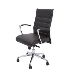 Rapidline Largo Medium Back Leather Chair Black