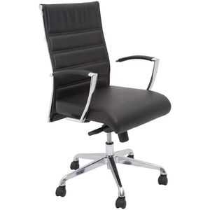 Rapidline Largo Medium Back Leather Chair Black