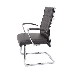 Rapidline Largo Leather Visitor Chair Black