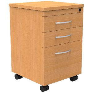 Rapid Span 3 Drawer Mobile Pedestal Beech