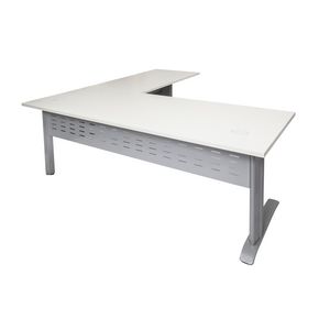 Rapidline Corner Desk 1800 x 1800 x 700mm White and Silver