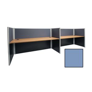 Rapid Screen 2 Person Workstation Blue Screen Beech Top