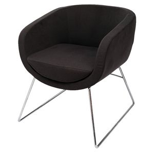 Rapidline Splash Cube Lounge Chair Chrome Sled Base Grey