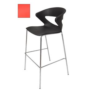 Rapidline Taurus Bar Stool with Chrome Base Red