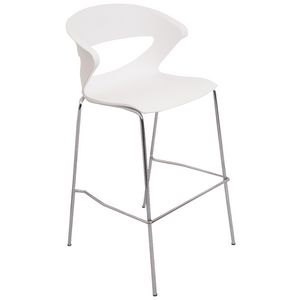 Rapidline Taurus Bar Stool with Chrome Base White