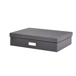 A3 Slim Document Box Cloth Charcoal