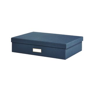 A3 Slim Cloth Document Box Ink Blue