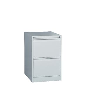 Go 2 Drawer Filing Cabinet Assembled Silver Grey