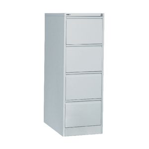 Go 4 Drawer Filing Cabinet Assembled Silver Grey