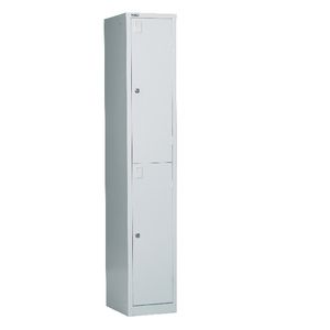 Furnx 2 Door Metal Locker Assembled Silver Grey