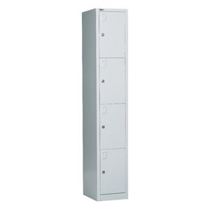 Furnx 4 Door Metal Locker Assembled Silver Grey