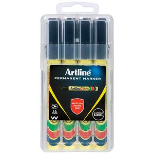 Artline 70 Permanent Markers Black 4 Pack