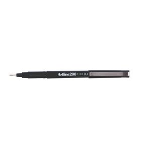 Artline 200 Fineliners Black 4 Pack