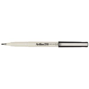 Artline 210 Fineliners 0.6mm Black 12 Pack