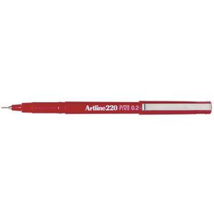 Artline 220 Fineliners 0.2mm Red 12 Pack