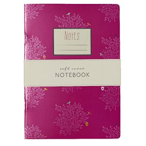 Go Stationery A5 Notebook Cerise Trees 198 Page