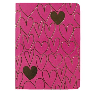 GO Stationery A6 Shimmer Notebook Large Gold Heart 192 Page