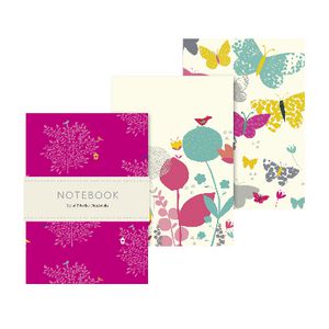 Go Stationery Pocket Notebooks Meadow Butterfly 3 Pack