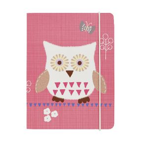 Go Stationery A6 Chunky Notebook Pink Owls