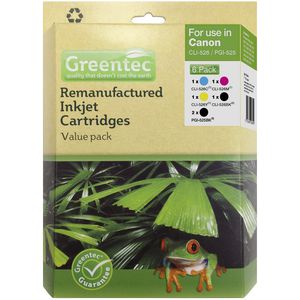 Greentec Canon CLI-526 Black and Colour 6 Ink Value Pack