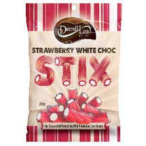 Darrell Lea Stix Strawberry White Chocolate 200g