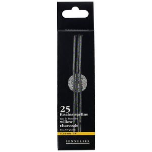 Sennelier 3-4mm Charcoal Pieces Box of 25 Pieces