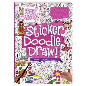 Hinkler Sticker Doodle Draw Activity Book Pink