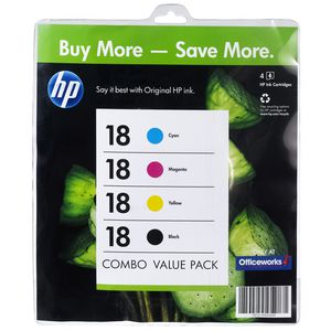 HP 18 Ink Cartridges Black and Colour 4 Pack