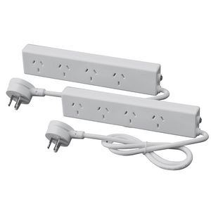 HPM 4 Outlet Powerboard Twin Pack
