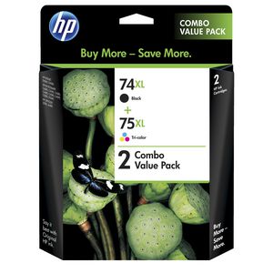 HP 74XL and 75XL Ink Cartridges Black and Colour 2 Pack